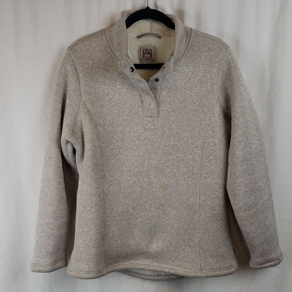 Avalanche Women's Large Fleece Lined Tan Sweater